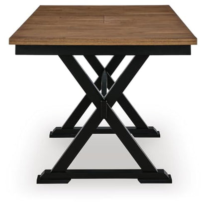 Signature Design by Ashley Farmhouse Counter Height Dining Table, Brown - style: Counter Table