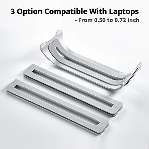 SIIG Aluminum Vertical Laptop Stand Holder, Desk Space Saving, Three Rubber Sizes 0.56", 0.64" & 0.72", Fits MacBook Pro, and Other Laptops to Organize Work & Home Office (CE-MT2R12-S2)