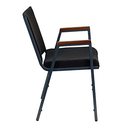 Flash Furniture Hercules Fabric Stack Chair with Arms, Black - color: Black Patterned Fabric, size: Set of 1