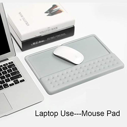 2 in 1 Keyboard Wrist Rest Pad Wrist Support Keyboard Mat Wrist Rest Mouse Pad for Apple Magic Keyboard 2 (Gray)