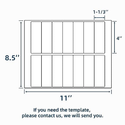 100 Sheets 1400 Labels 4" x1-1/3 14 Up Mailing Address Labels Stickers for Laser & Inkjet Printers, Labelchoice 4" x 1.33" 14 Per Page Strong Adhesive Internet Mailing Shipping Label (1-1/3x4-100P) - size: 1-1/3"x4"-1400 Labels