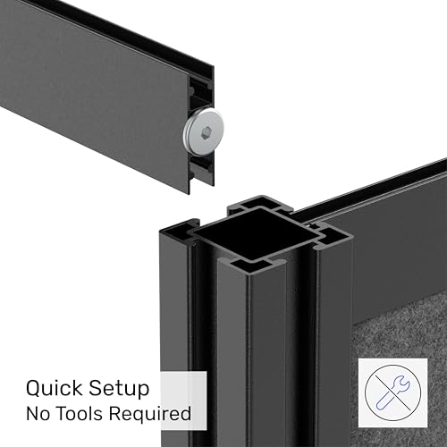 Workflow Modular Wall | Room Divider with Whiteboard, Sound-Dampening, & Frosted Acrylic Panels | Expandable Office Partition for Privacy & Productivity (53" x 48") - size: 53'' x 48''