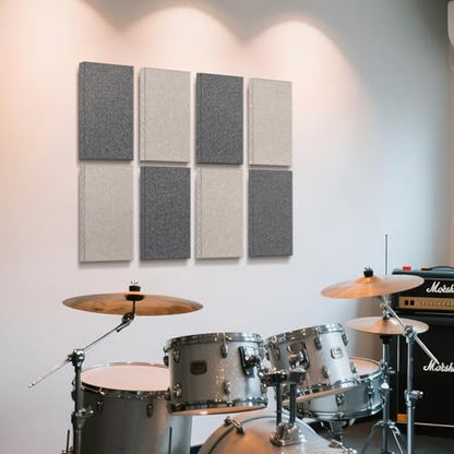 4 Pack Acoustic Panel 23.6"x11.8" Soundproof Fiberglass Panel,Charcoal Grey - color: Charcoal Grey, size: 23.6" x 11.8"-4pcs