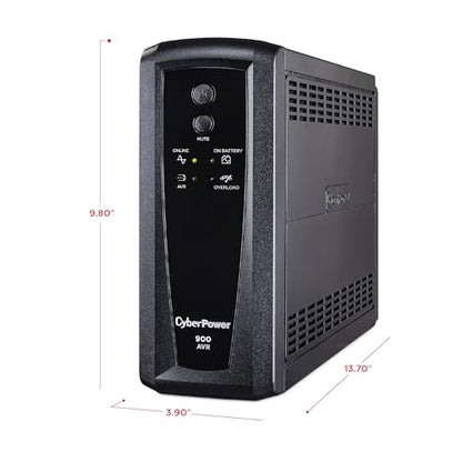 CyberPower CP900AVR AVR UPS Battery Backup and Surge Protector | 900VA 560W UPS with 8 outlets and AVR technology for workstations, networks and home entertainment - style: CP900AVR