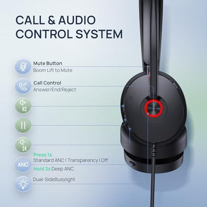 Yealink UH48 ANC Wired USB-C/A Headset,6 AI Noise-Canceling Microphones - color: USB-C/A (Teams)
