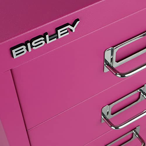 Bisley 3-Drawer Steel MultiDrawer Cabinet - Fuchsia - color: Fuchsia, size: 3 Drawer