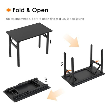 Need Small Folding Computer Desk, 35.8 Inch Writing Table, Black - color: Black, size: 35.8 inches