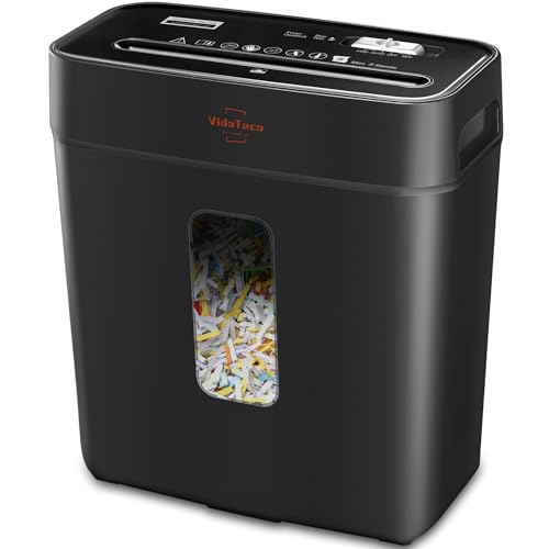VidaTeco 6-Sheet Cross Cut Paper Shredder for Home Office, 3.04-Gallon Bin - size: 6 sheet