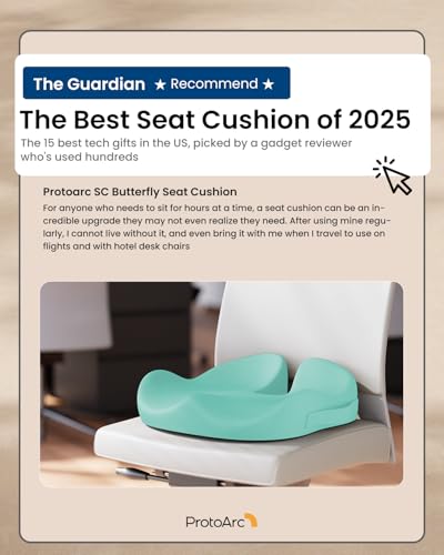 ProtoArc Seat Cushion, Office Chair Cushion for Sciatica, Mint Green | Coccyx Cushion, Ergonomic Memory Foam Seat Cushion for Car, Home, Pressure Relief Pad for Hip, Tailbone, All Day Comfort - color: Mint Green, size: Large