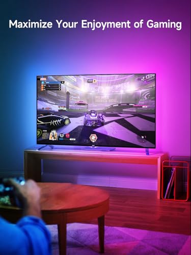 KANTUTOE TV LED Lights, 13.1ft LED Lights for 43-65in TVs, RGB TV Backlight Behind with Music Sync Bluetooth APP and Remote Control Strip Light USB Powered for Bedroom Gaming Room Decor - size: 13.1ft for 43"-65" TV