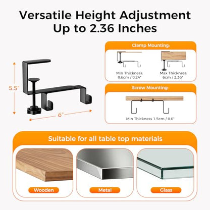 No Drill Thickened Under Desk Cable Management Tray,38.5In,Black - color: Black