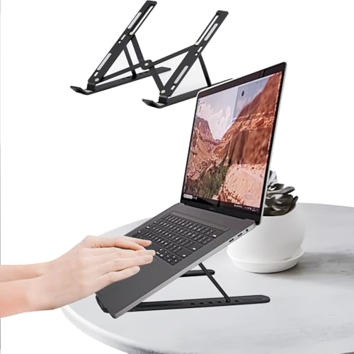 Generic Portable Laptop Stand, Aluminum Laptop Mount, 10-15.6 Inch Laptops, Black, Desk, Unisex - color: S-Black, size: for 10"-15.6" Laptop