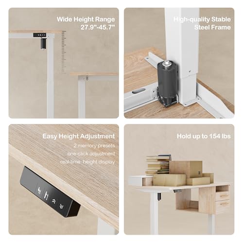 ModernMate Standing Desk with 4 Drawers, Height Adjustable