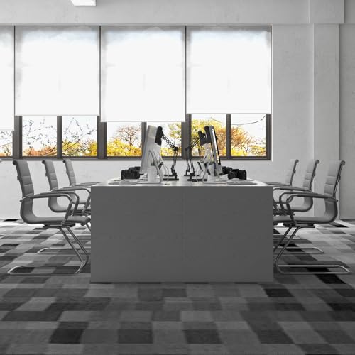 Conference Room Chairs Set of 4, Waiting Room Chairs with Arms, Faux Leather Reception Chairs No Wheels, Office Guest Chairs with Mid Back Support and Chrome Sled Base, Grey - color: Grey, size: 4PCS