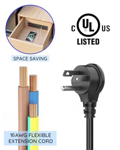 Drawer Outlet Charger Station with Cable Management Arm, Black | USB C PD20W Fast Charger, Under Cabinet Desk Drawer, Power Outlet - color: Black
