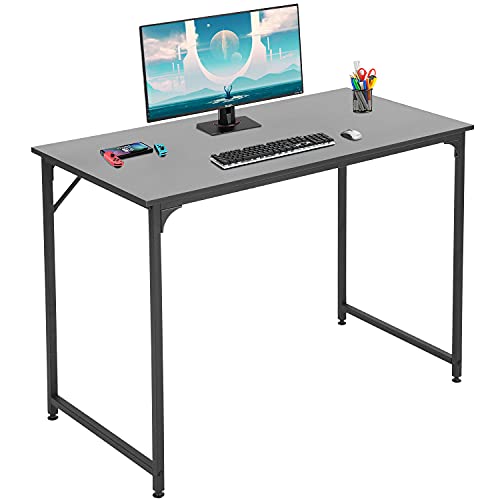 BestOffice 39 Inch Computer Desk Home Office Desk Writing Study Table Modern Simple Style PC Desk with Metal Frame Gaming Desk Workstation for Small Space (Black) - color: Black, size: 39 inch