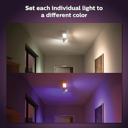 Philips Hue White and Color Ambiance Centris Smart LED Ceiling Light - Includes (1) Color Changing Light Fixture in White with 2 Individually Adjustable Spotlights - Works with Voice - style: 2 Spotlights