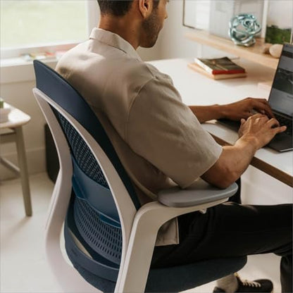 Haworth Breck Ergonomic Office Chair, Home Office Desk Chair, Lagoon | Computer Desk Chair with Height-Adjustable Lumbar Support, Black Trim, and 4D-Arms - color: Lagoon, style: Black Trim