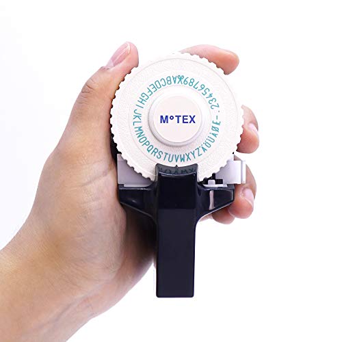 Motex Embossing Label Maker, Labeling Tool, Old School Label Maker, for Manual Label Embossing- E-101 (1 Wheel, Black) - color: Black, style: 1 Wheel