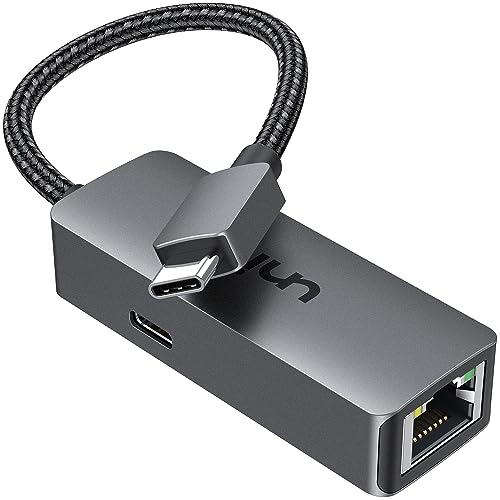 uni USB C to Ethernet Adapter 1Gbps with 100W PD Charging Port for Laptop - style: Grey-USB C+PD