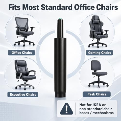 MASTERY MART 14-22 Inch Extra Long Office Chair Cylinder Replacement with Gloves, 8" Stroke Gas Lift, Heavy Duty 1000 Lbs Class 4 Hydraulic Pneumatic Piston, Universal Fit - size: 8'' Travel Length