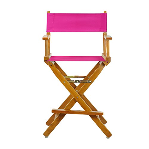 Casual Home 24" Director's Chair Honey Oak Frame-Magenta Canvas - color: Honey Oak Frame/Magenta Canvas, size: 24" - Counter Height, style: Honey Oak Frame