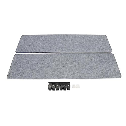 Noise Reducing Partition, Clamp-On Acoustic Desk Divider Mounted Privacy Panel 5.5 Lbs, Reduce Noise Visual Distractions, E1 Polyester Fiber 60" W*16”h*2 - color: Grey