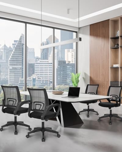 NEO CHAIR Office Computer Ergonomic Mid-Back Mesh Desk Chair, Black 2pack | Breathable Mesh Back with Lumbar Support, Height Adjustment, Smooth Rolling Casters for Home Office, Study or Gaming Setup - color: Black, 2 Pack