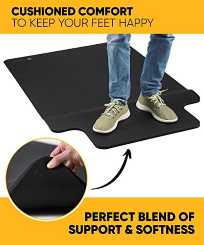 Office Chair Mat with Anti-Fatigue Footrest for Hardwood Floors 54” x 36”