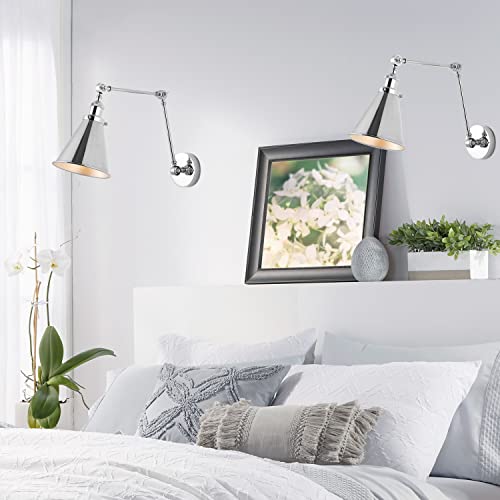 JONATHAN Y Rover 1-Light Wall Sconce 7", Chrome, Set of 2 - color: Chrome, size: Set of 2