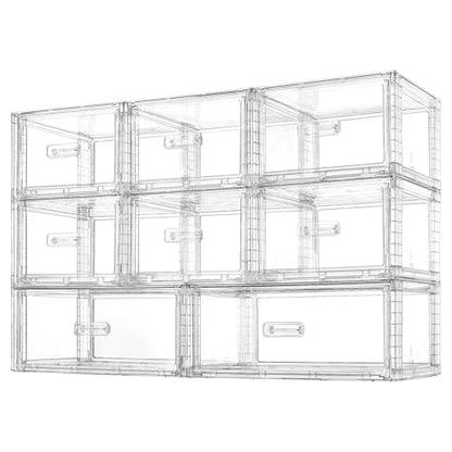 Vtopmart 8 Pack Large & Medium Stackable Storage Drawers Set | Easy Assembly Clear Plastic Storage Cabinet, Durable Dresser for Closet, Bedroom, Entryway, Playroom & Apartment Organization - style: 2pk L & 6pk M