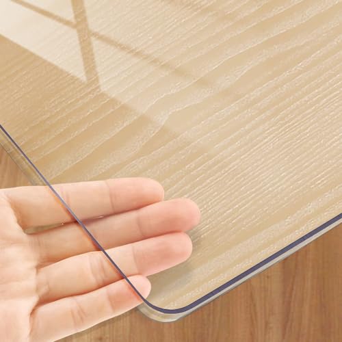 Kasepie 20 X 36 Inch Clear Table Cover Protector,1.5mm Thick Plastic Table Cover, Clear Plastic Tablecloth Protector, Grime Proof and Easy to Clean, Suitable for Dining Table、 Coffee Table、Dresser - color: Clear 1.5mm Thick, size: 36" x 20" (Rectangular)