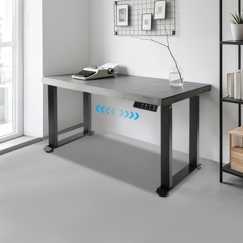 Electric 4-Leg Dual Motor Standing Desk Frame | Height Adjustable Standing Desk Frame | No Desktop | Anti-Collision Detection Stand Up Desk Frame Workstation | Black Frame Only