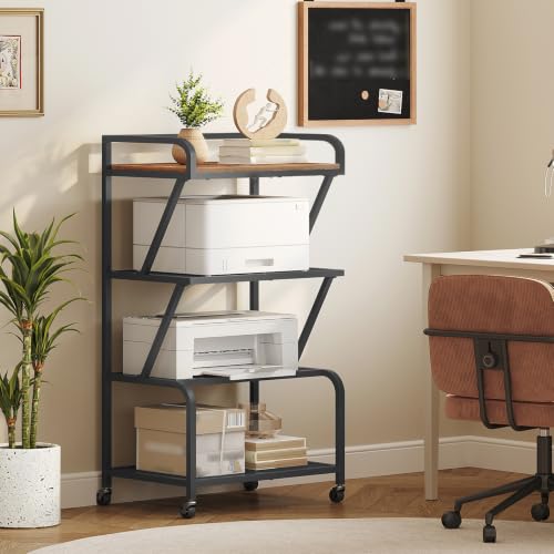 MAHANCRIS Mobile Printer Stand, Large Printer Table, 4-Tier Printer Cart