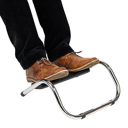 Mind Reader Foot Rest, Under Desk at Work, Ergonomic, Height Adjustable, Office, Metal, 14" L x 13" W x 7" H, Black