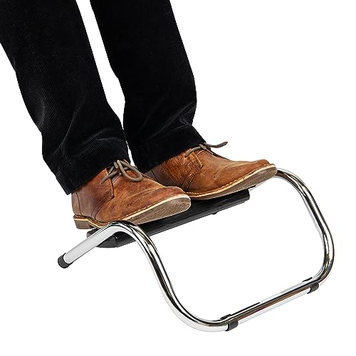 Mind Reader Foot Rest, Under Desk at Work, Ergonomic, Height Adjustable, Office, Metal, 14" L x 13" W x 7" H, Black