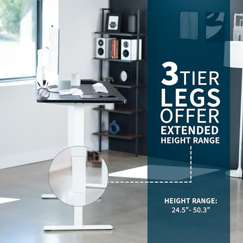 VIVO Black 71 x 30 in Standing Desk, DESK-KIT-2W7B - color: Black Top / White Frame, size: 71 x 30
