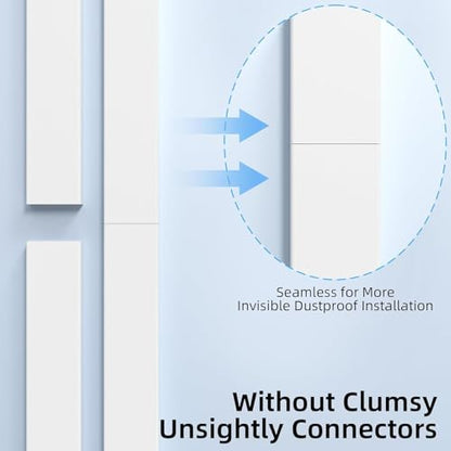 Delamu Cord Hider for Wall Mounted TV, 113.6in Paintable Cable Cover System, Self-Adhesive Cable Management Raceway Kit Hides 2-3 Wires, Baseboard Wire Hider Easy Installation, W 0.95 H 0.55in, White - size: 113.6 in L X 0.95 in W X 0.55 in H