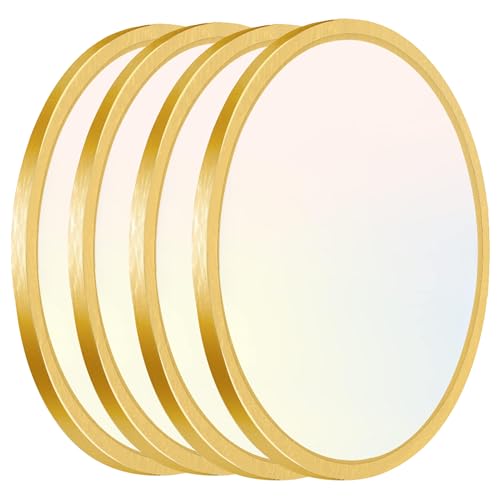 Hlite 12 Inch Flush Mount LED Ceiling Light,2400LM,3CCT,4 Pack | 24W 3000K/4000K/5000K Selectable,Low Profile Ceiling Light Fixtures for Kitchen Bedroom Hallway Laundry Room Closet, Gold - color: Gold, size: 12 inch-4
