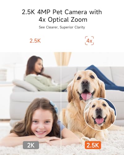 2.5K Camera for Home Security, Non-Subscription AI Human/Pet/Crying Detection, 4MP Dog/Cat/Pet Camera Indoor with Phone App, Pan Tilt 2.4G WiFi Indoor Cameras, IR Night Vision, Full Duplex 2-Way Audio - style: 2.5K Camera