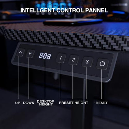 Acrolix L Shaped Electric Standing Desk, 43x31.5 Inch Reversible, Black Carbon - color: Black Carbon, size: 43