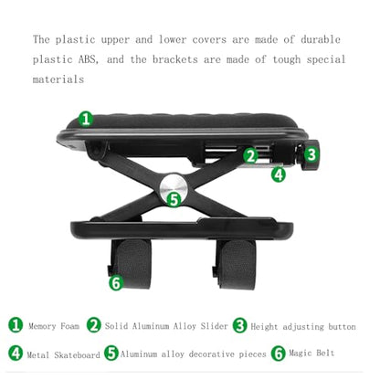 Office Chair Armrest Mouse Pad for Chair Arm Rest Extender Mouse Tray Arm Chair Support for Elbows Wrist Rest Hand Support