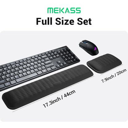 MEKASS Ergonomic Wrist Rest for Keyboard and Mouse, Soft Memory Foam Keyboard Wrist Rest Set with Non-Slip Silicone Base, Easy Typing, Pain Relief, Comfort for Office, Work, Gaming (Pink) - style: Pink