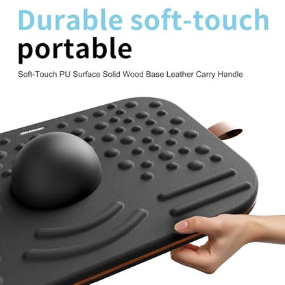 2-In-1 Standing Desk Balance Board & Foot Mat, Black