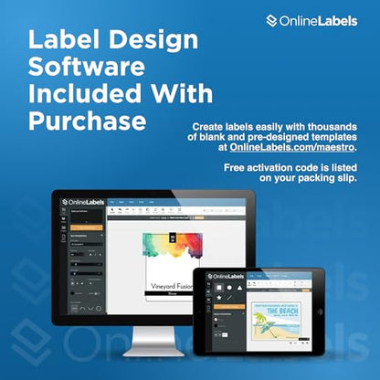 OnlineLabels 8.5" x 5.5" Labels - Weatherproof Polyester - 25 Sheets - size: 25 Sheet Pack