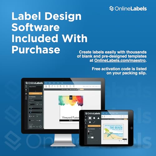 OnlineLabels 8.5" x 5.5" Labels - Weatherproof Polyester - 100 Sheets - size: 100 Sheet Pack