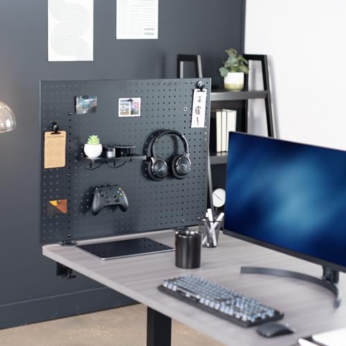 VIVO Black Clamp-on 30 x 24 inch Desk Pegboard, PP-DK30B-1 - color: Black, size: 30"