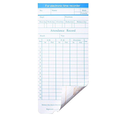 Yescom 1000 Count Monthly Time Clock Cards Timecard for Employee Attendance - size: 1000pcs