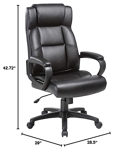 Lorell Soho High-Back Black Leather Executive Chair
