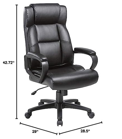 Lorell Soho High-Back Black Leather Executive Chair